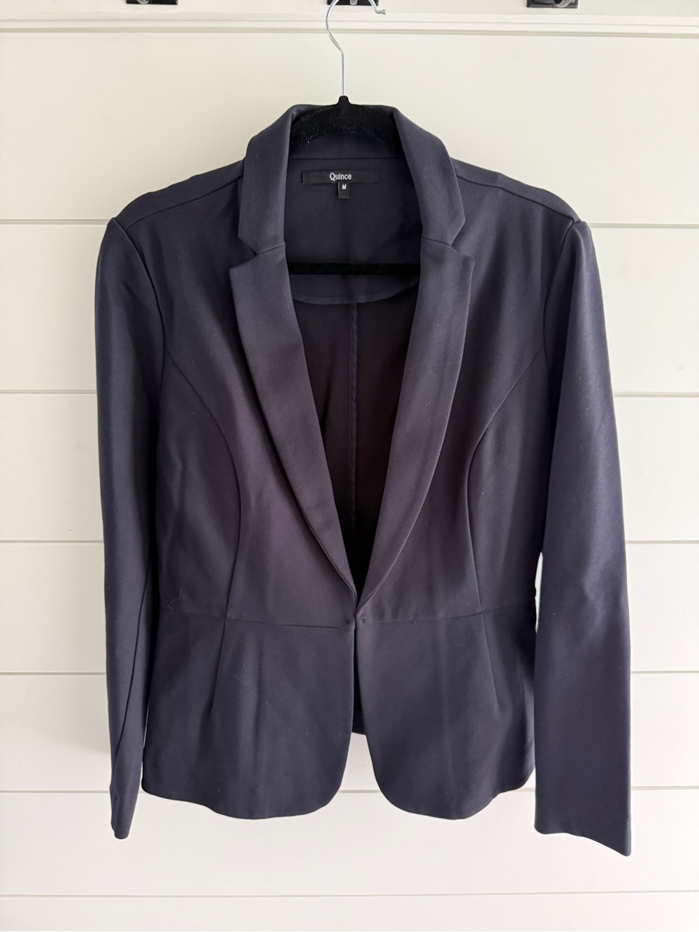 Quince Women's Dark Navy Tailored Blazer, Size Medium